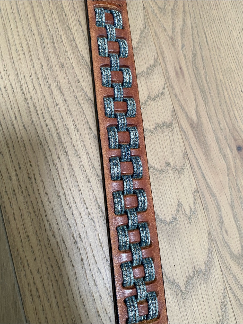 Leather Braided Accent Belt - Brown - Picture 4 of 7